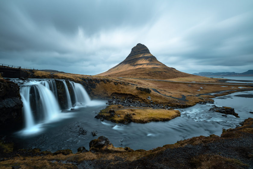 This is an image of the photographic print entitled the "The Triptych of Kirkjufell" by Ben Orloff.