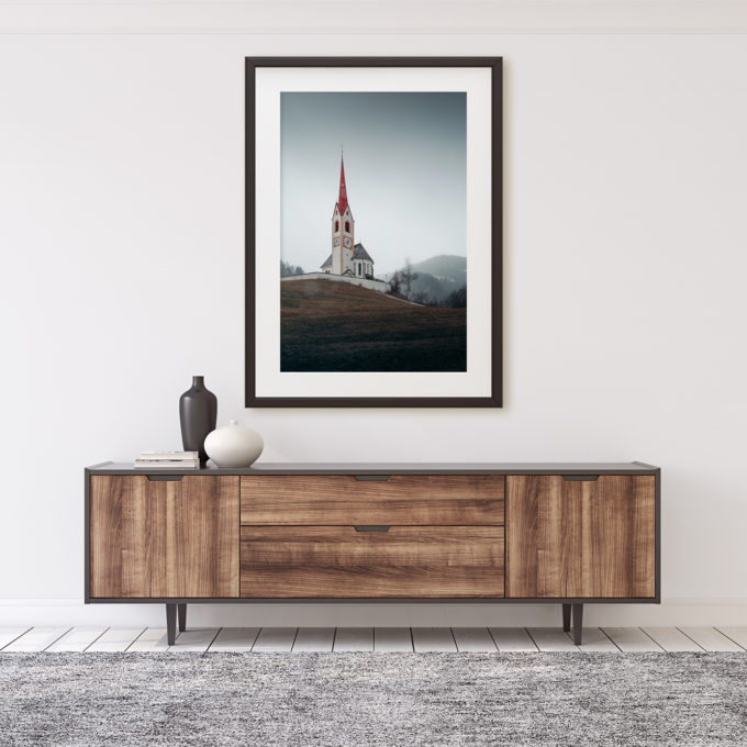 This is a mockup of Ben Orloff's "Armonioso" photography print set in a home's interior.